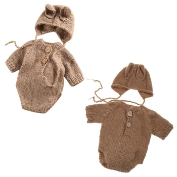 1 комплект вязаной детской шапочки, ползунков, реквизита для фотосъемки новорожденных, одежды для младенцев