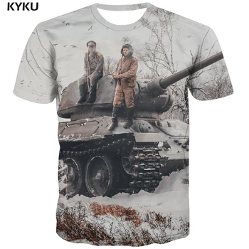 Футболка-танк бренда KYKU, мужские забавные футболки в стиле милитари, военные футболки, мужская одежда с 3D принтом 