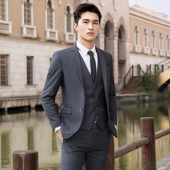 Lin2275-Облегающий мужской костюм для работы в свадебной моде