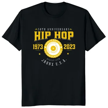 Классическая футболка с принтом на 50-летие Хип-хопа 1973-2023, Женская, мужская, Крутая, Трендовая, Подарок На День рождения, Короткая-sleev Ropa Hombre