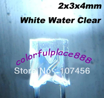 100шт 2x3x4 мм белые Ультраяркие белые светодиодные лампы 2x3x4 мм светодиодные лампы с прозрачной водой