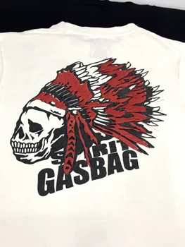 Винтажная футболка Gasbag японского бренда GSB G.S.B.G. Gasbag с красным индийским черепом
