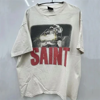 Новая модная футболка SAINT MICHAEL Freedom, мужская футболка Saint Michael, женская повседневная футболка оверсайз, футболка-тройник