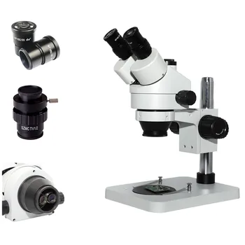 Стереомикроскоп XSZ7045-B1 с зумом и адаптером 0,5 X C-mount для ремонта мобильных телефонов, проверки печатных плат