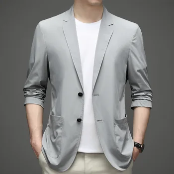 5960-RR-свободная корейская версия Man 2021 летний новый облегающий шелковый костюм на заказ с дышащим коротким рукавом