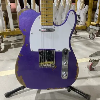 Электрогитара Relic Tele фиолетового цвета, корпус из ольхи, кленовый гриф, высококачественная гитара, бесплатная доставка
