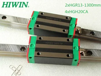 2шт 100% оригинальных направляющих Hiwin HGR20-1300mm + 4шт блоков HGH20CA для фрезерного станка с ЧПУ