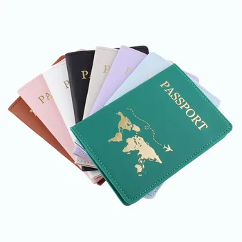 Новая простая Модная Обложка для паспорта Карта Мира Тонкий Держатель для паспорта для путешествий Кошелек Подарочный Чехол для карт из искусственной кожи Унисекс