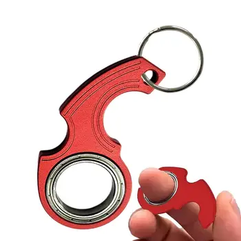 Вращающийся на кончике пальца брелок для ключей, игрушка для снятия стресса, подходит для указательного пальца взрослого, шелковисто-гладкий вращающийся брелок с металлической текстурой в подарок