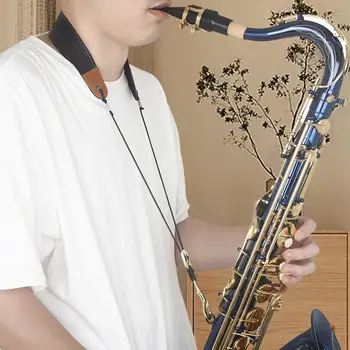 Шейный ремень для саксофона, регулируемый ремешок для духовых инструментов с пряжкой для музыкального инструмента