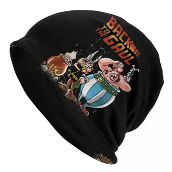Мода Возвращается к Вязаной шапке Gaul Bonnet Merch Winter Warm с Черепами Астерикса и Обеликса Beanies Man