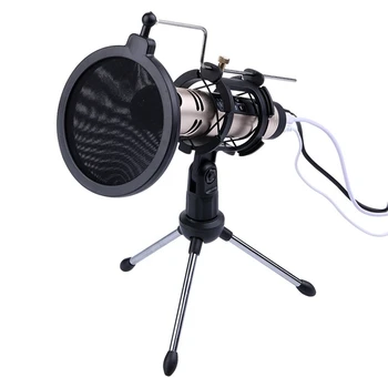 Регулируемая подставка для микрофона Настольный штатив для компьютерной видеозаписи с микрофоном, крышка фильтра на ветровом стекле