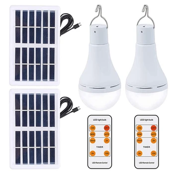 1 комплект перезаряжаемых электрических ламп Для кемпинга, Солнечная лампа для палатки с дистанционным управлением Для внутреннего наружного