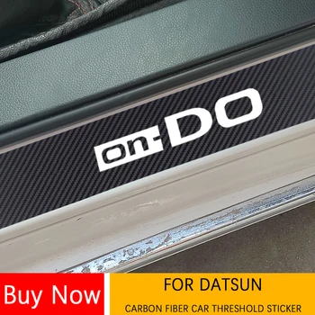 Для Datsun GO I GO + I mi-DO on-DO redi-GO Go-Cross Углеродное Волокно Автомобильный Порог Педаль Накладка Наклейки Автомобильные Аксессуары