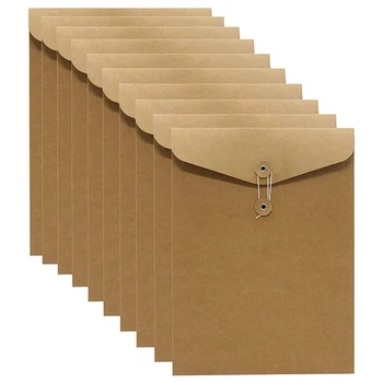 Футляр для документов 10Er из картона / Крафт-бумаги формата А4, папка для документов, портфель, скоросшиватель для файлов, 31 X 24 см
