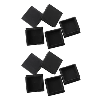 10 шт. пластиковых квадратных заглушающих торцевых крышек для трубок 50 мм x 50 мм