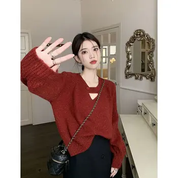 Корейский дизайн свитер кардиган женский осень и зима новый стиль шикарный маленький мягкий клеевой кардиган с длинным рукавом свитер топ