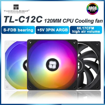 Thermalright TL-C12C 120 ММ Вентилятор охлаждения процессора 5V 3Pin Вентилятор корпуса ARGB С подшипником S-FDB Бесшумный Вентилятор контроля температуры