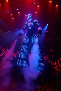Костюм со светодиодной подсветкой, костюмы роботов со светодиодной подсветкой, светящиеся костюмы, танцевальный костюм со светодиодной одеждой