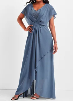 Новое платье Женское шифоновое кружевное платье-качели без рукавов