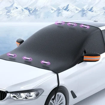 Автомобильный снежный щит из утолщенной магнитной ткани Оксфорд, Полуприкрытие переднего лобового стекла автомобиля, чехол для автомобиля, Непромокаемая теплоизоляция, Солнцезащитный козырек