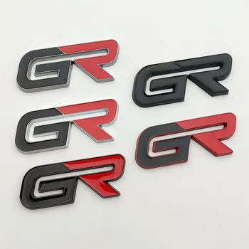 3d Металлический Черно-красный Логотип GR Буквы эмблемы Значок передней решетки автомобиля для Toyota Hilux CHR Corolla Yaris GR Аксессуары для наклеек