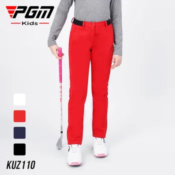 PGM Осень-зима, водонепроницаемые детские брюки для гольфа для мальчиков и девочек, плюс бархатные брюки для гольфа, Ветрозащитные Толстые теплые Длинные брюки KUZ110