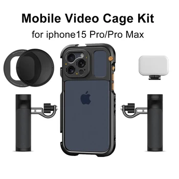Комплект Боковой ручки для мобильного видео-Кейджа Fotorgear для iPhone 15 Pro /iPhone 15 Pro Max Для смартфона для Видеосъемки Видеоблогов T-Образное крепление