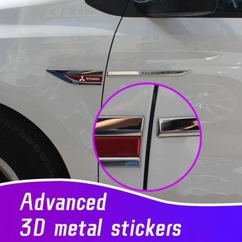 Значок на боковом крыле автомобиля Защитная металлическая наклейка на кузов автомобиля для Mitsubishi Pajero Sport Outlander ASX Lancer Eclipse Cross