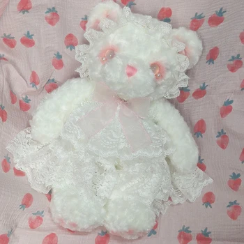 Оригинальный плюшевый мишка ручной работы, милая Лолита Харадзюку, розовое кружево, кавайная упаковка