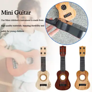 Мини-гитара Имитация музыкального инструмента Ukri Mini На четырех струнах Можно играть для раннего обучения H1U0