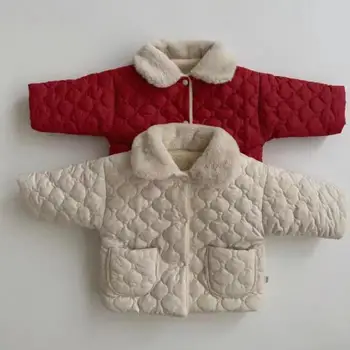 2023 Зимнее новое детское теплое пальто с длинными рукавами и толстой бархатной подкладкой для девочек, флисовое пальто для мальчиков, одежда для малышей