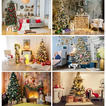 Рождественские фоны для фотосъемки SHENGYONGBAO, подарок на елку, Детский фотофон для студийной фотосессии, реквизит HYD-04