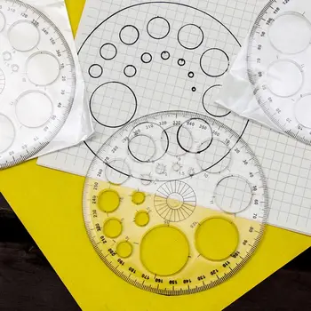 Пластиковый Шаблон для круглого рисунка Прозрачная Строительная Опалубка Многофункциональная Линейка Профессиональный Геометрический Шаблон Офис