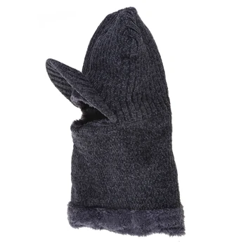 Зимняя мужская шапка с козырьком, теплый шарф с капюшоном, балаклава, пуловер, теплая шапочка-бини