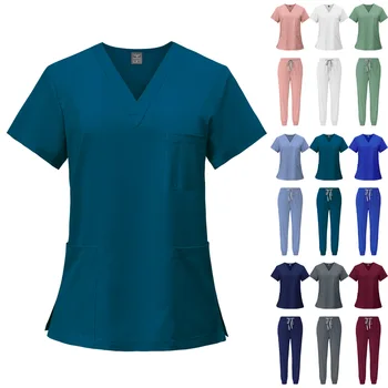 Новая одежда для мужчин и женщин, стираемая вручную, быстросохнущая хирургическая одежда с короткими рукавами, рабочая одежда медсестры-стоматолога