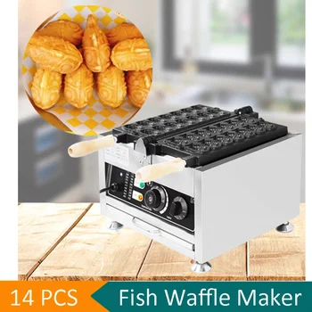 14 шт. Электрическая Машина для выпечки рыбного торта, Вафельница Taiyaki в форме рыбы, мини-Вафельница в форме рыбы, Утюг для приготовления торта, закуски