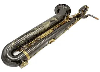 EM music черный никелевый корпус золотой клавишный баритоновый саксофон с гравировкой феникса