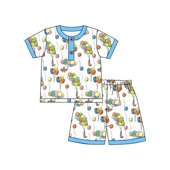 одежда для маленьких мальчиков, костюм с днем рождения, пижамный комплект с короткими рукавами, бутик детской одежды, пижамные костюмы для маленьких мальчиков