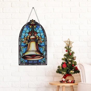 Винтажный колокольчик, Рождественское украшение, Украшение окна, Настенная табличка, Акриловая круглая картина для спальни, домашний декор вывески