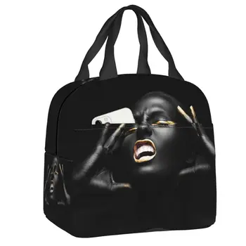 Ланч-бокс Африканской королевы, водонепроницаемый термоохладитель для американской чернокожей девушки, сумка для ланча с пищевой изоляцией для женщин, детские сумки для пикника