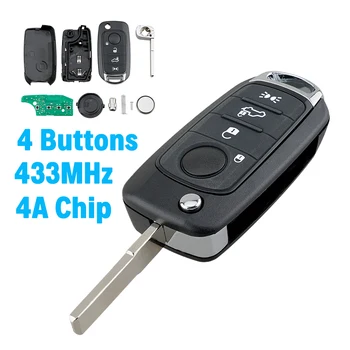 4 Кнопки 433 МГц Пульт Дистанционного Управления Автомобильный Ключ 4A Чип Подходит для Fiat 500X Egea Tipo 2016-2018 Складной Дистанционный Ключ