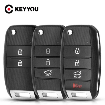 KEYYOU Новая замена для Kia K3 K5 Сменные заготовки для автомобильных ключей Чехол Брелок Складной Флип 2 Кнопочный корпус дистанционного ключа Неразрезной HY18 Blade