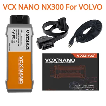 Лучший VXDIAG VCX NANO NX300 Для VOLVO 2014D Инструменты Диагностики Автомобилей Dice Полная Диагностика Системы J2534 On Line Сканер Программирования ECU