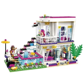 НОВЫЙ 760шт строительный блок Pop Star House, совместимый с 41135 Livi Friends для девочек, Фигурки, кирпичи, развивающие игрушки для детей