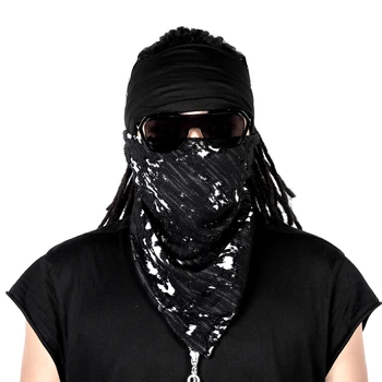 Темный Авангардный стиль, панк-пустошь, Рваная солнцезащитная маска с отверстиями, полотенце для лица, Мотоциклетный платок, треугольный переплет