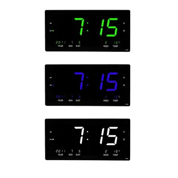 Цифровые настенные часы Календарь Температура в помещении Подвесные электронные часы для классной комнаты кабинета офиса столовой домашнего декора