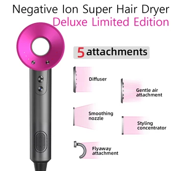 НОВЫЙ Профессиональный высокоскоростной лопастной фен для волос с отрицательными ионами для ухода за волосами С регулируемой передачей И Постоянной температурой Super Hair Dryer