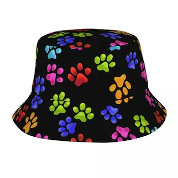 Мужская панама Paw Rainbow Весенние головные уборы для пикника с защитой от ультрафиолета, Шапки для рыбалки на открытом воздухе, Шапка для собак, кошек, Бобов, прямая поставка