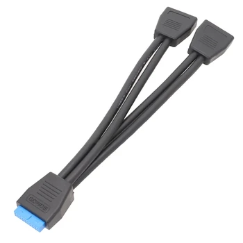 2-Портовый USB-разъем к 20-контактному Разъему Кабель материнской платы Внутреннее Подключение, Двухпортовый USB 19-контактный Y-Разветвительный кабель Dropship